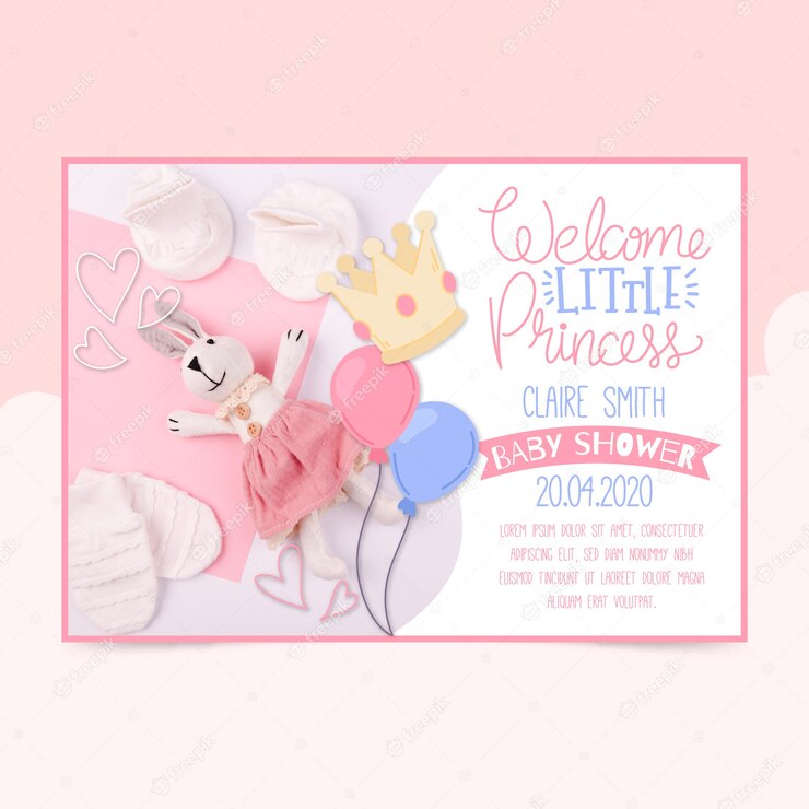 Baby Shower Invitation Template With Photo Girl 23 2148461130