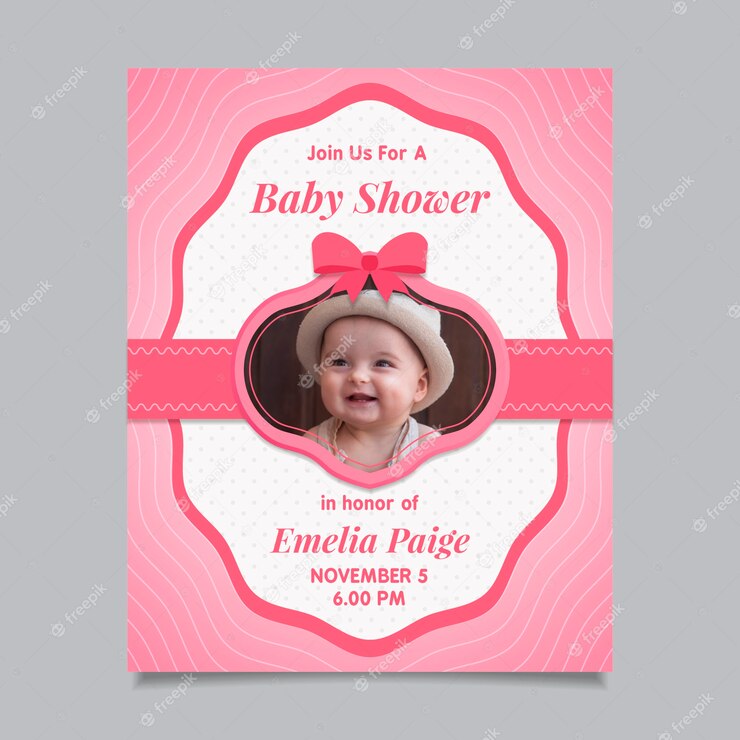 Baby Shower Invitation Template With Photo Girl 23 2148463083