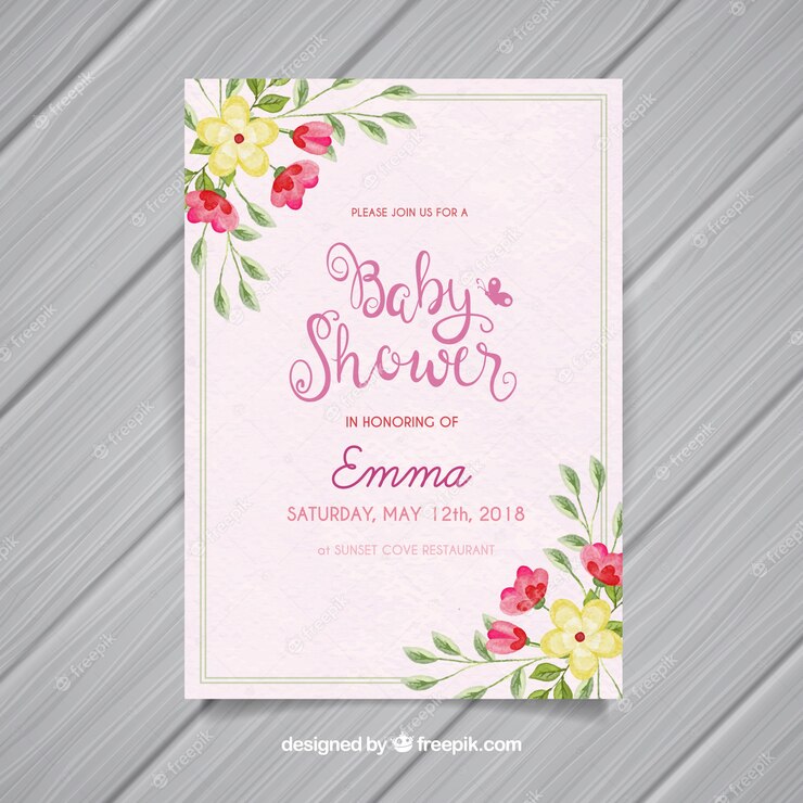 Baby Shower Invitation With Flowers Watercolor Style 23 2147775669