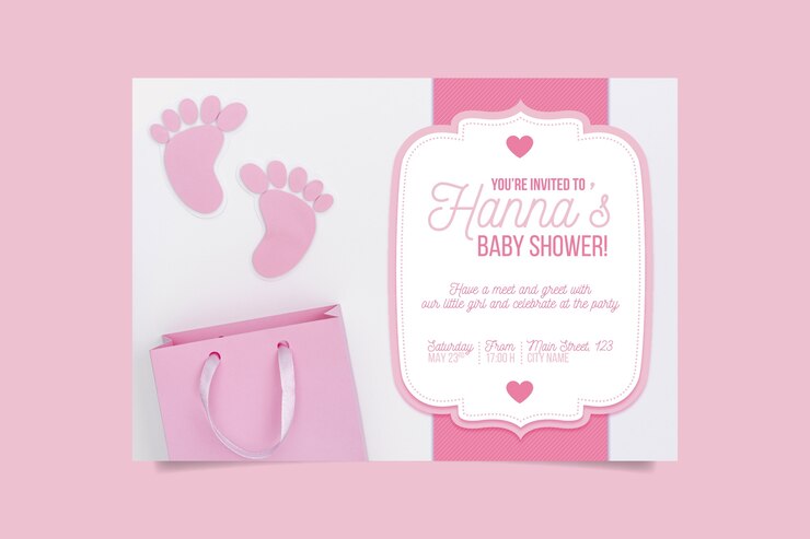 Baby Shower Invitation With Girl Photo 23 2148469195