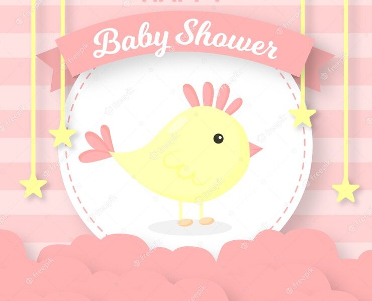 Baby shower template for girl Free Vector