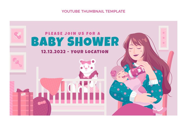 Babyshower Youtube Thumbnail Template 23 2149223806