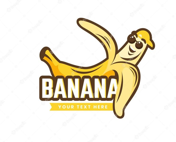 Banana character logo template Free Vector