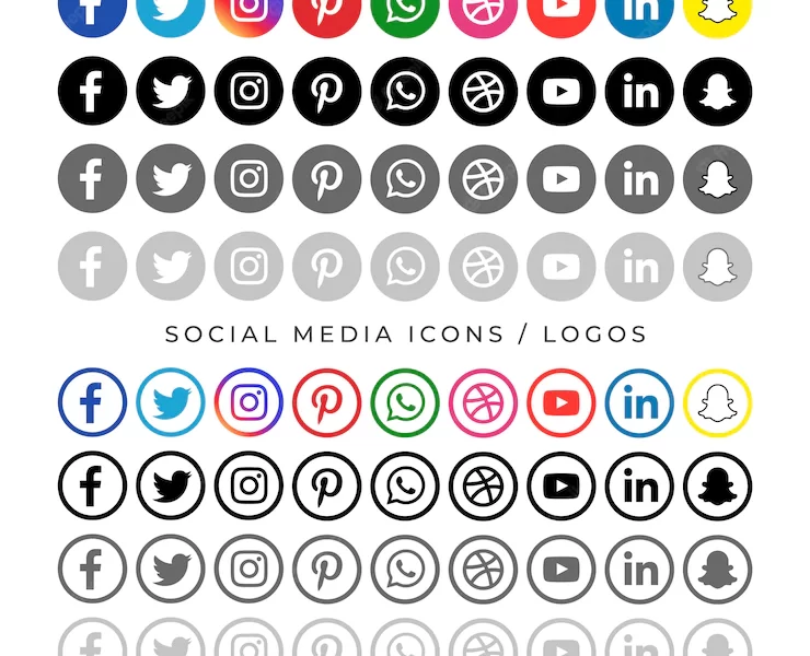 Big collection of social media logotype Free Vector Big collection of social media logotype Free Vector