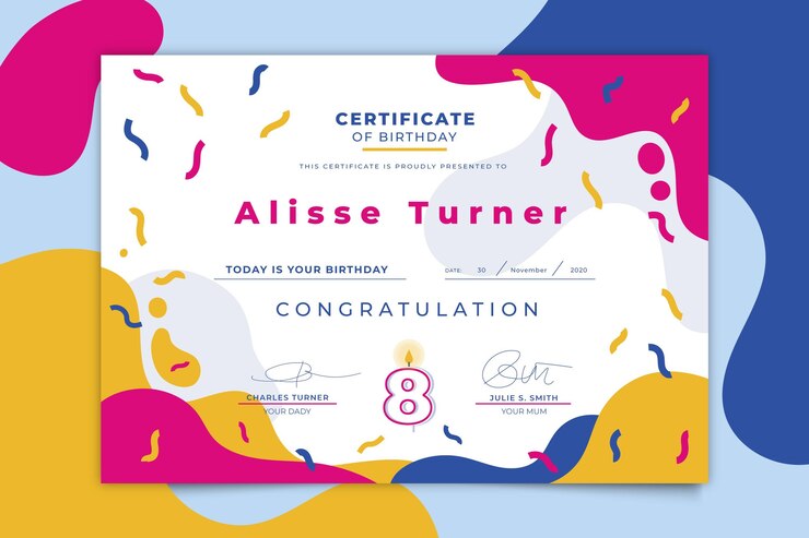 Birthday Certificate Colorful Template 23 2148715875