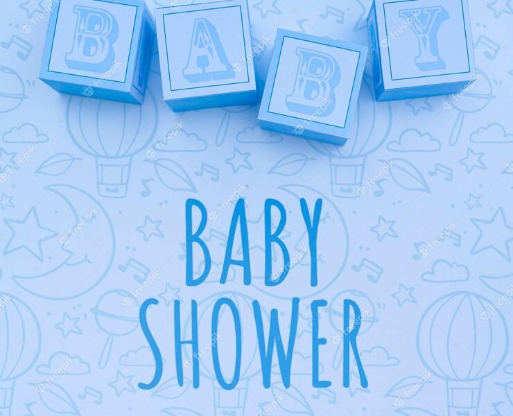 Blue baby showers decor Free Psd