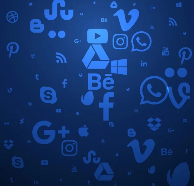 Blue social media background Free Vector Blue social media background Free Vector