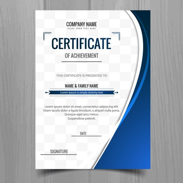 Blue Wavy Certificate Template 1035 3909