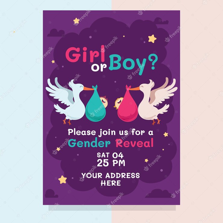 Cartoon Gender Reveal Invitation 23 2149021101