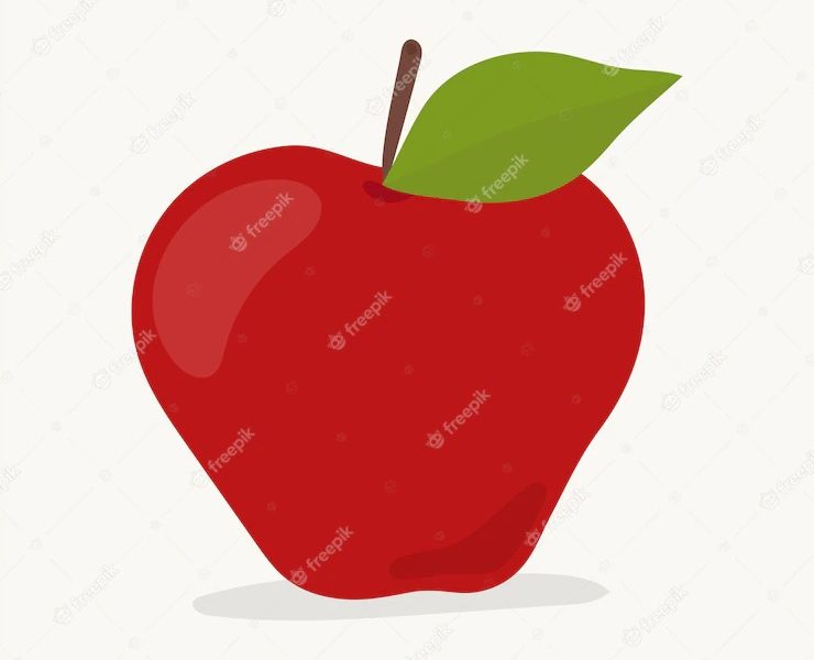 Hand drawn apple fruit illustration Free Vector