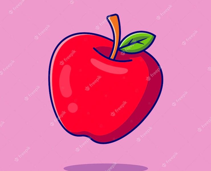 Apple fruit cartoon icon illustration. food fruit icon concept isolated . flat cartoon style Free Vector Apple fruit cartoon icon illustration. food fruit icon concept isolated . flat cartoon style Free Vector