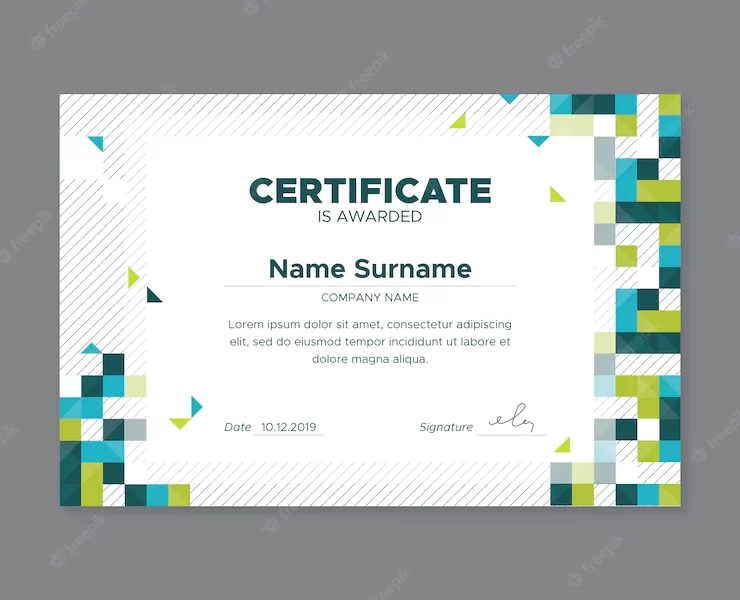 Certificate abstract geometric template Free Vector