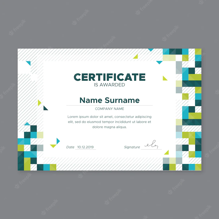 Certificate Abstract Geometric Template 23 2148398933