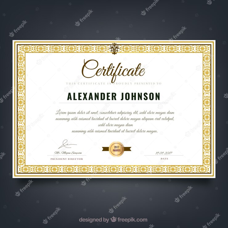 Certificate Achievement With Ornamental Frame 23 2147608955