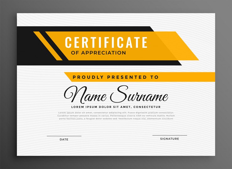 Certificate Award Diploma Template Yellow Color 1017 17961