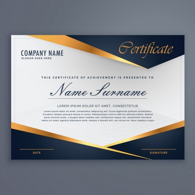 Certificate Decorated With Blue Shapes Golden Lines 1017 4211