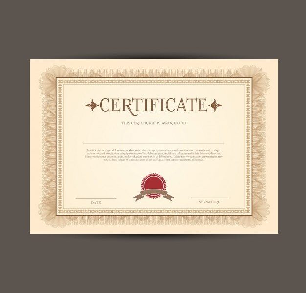 Certificate or diploma template Free Vector