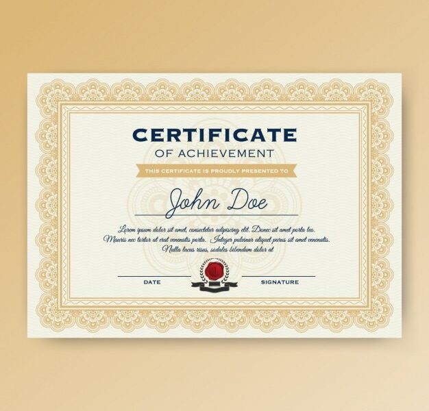 Certificate template design Free Vector