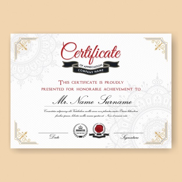 Certificate Template Design 1198 249