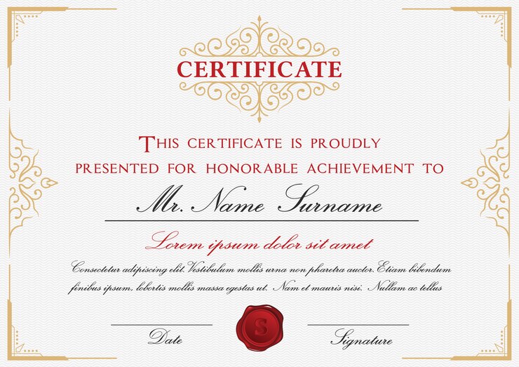 Certificate Template Design 1198 315