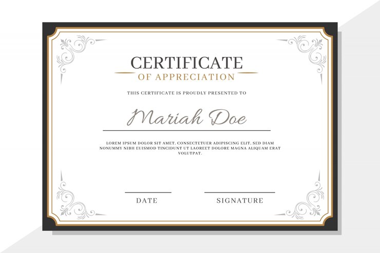 Certificate template with elegant elements Free Vector
