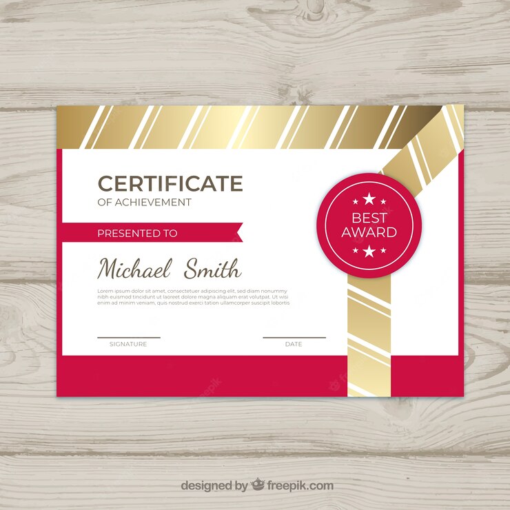 Certificate Template With Golden Color 23 2147835522