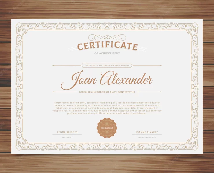 Certificate template Free Vector