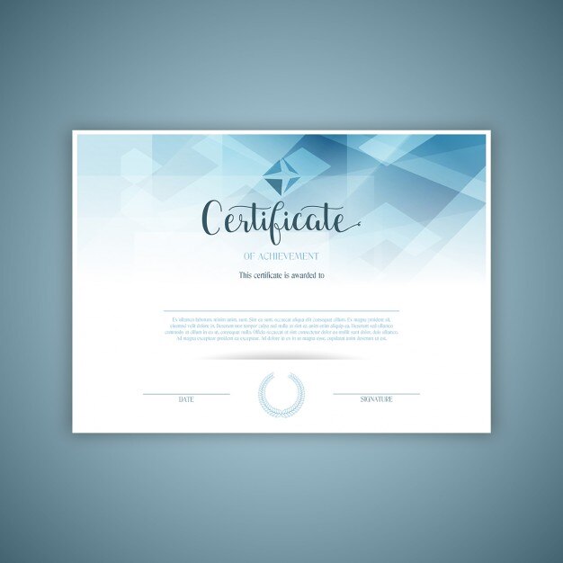 Certificate With Blue Geometric Crystals 1048 4012 (1)