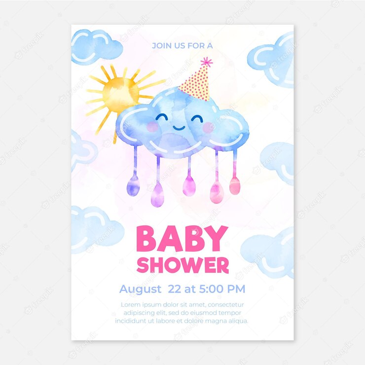 Chuva De Amor Baby Shower Card Template 23 2148923459