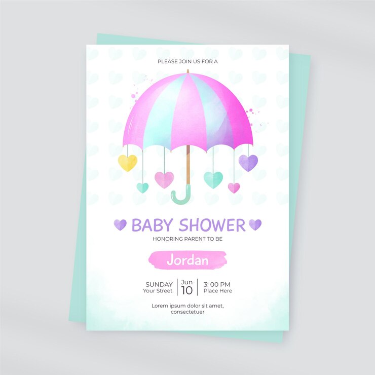 Chuva De Amor Baby Shower Card Template 23 2148923878