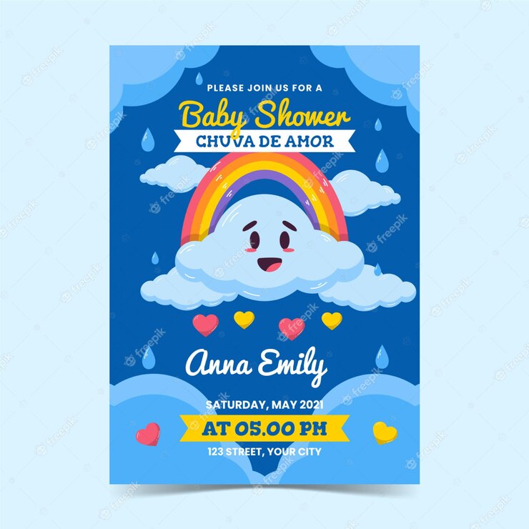 Chuva De Amor Baby Shower Invitation Template 23 2148922550