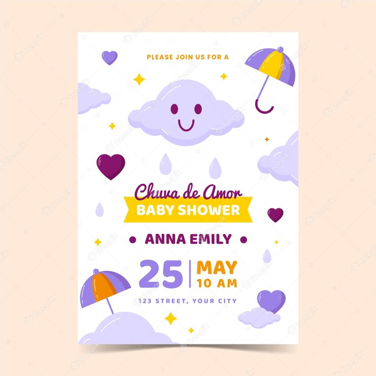 Chuva De Amor Baby Shower Invitation Template 23 2148922839