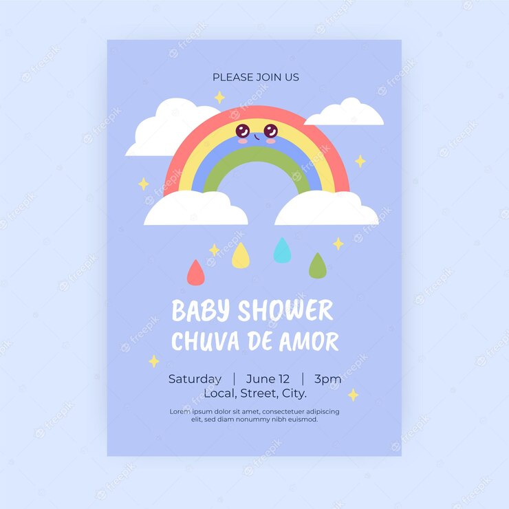 Chuva De Amor Baby Shower Invitation Template 23 2148923477