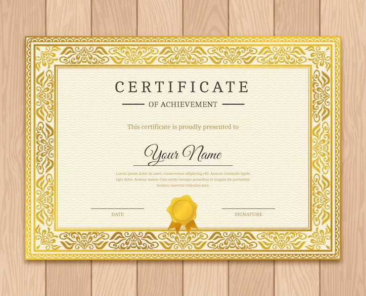 Classic certificate template Free Vector