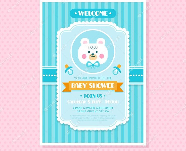 Collection of baby shower cards Free Vector