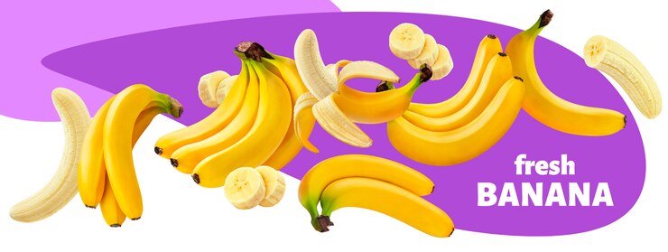 Collection Banana Fruits Isolated 88281 3011