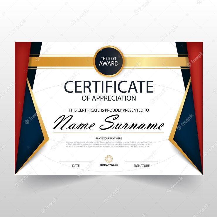 Colorful Luxury Horizontal Certificate Design 1201 1297