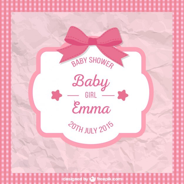 Crumpled Baby Shower Card Girl 23 2147510705