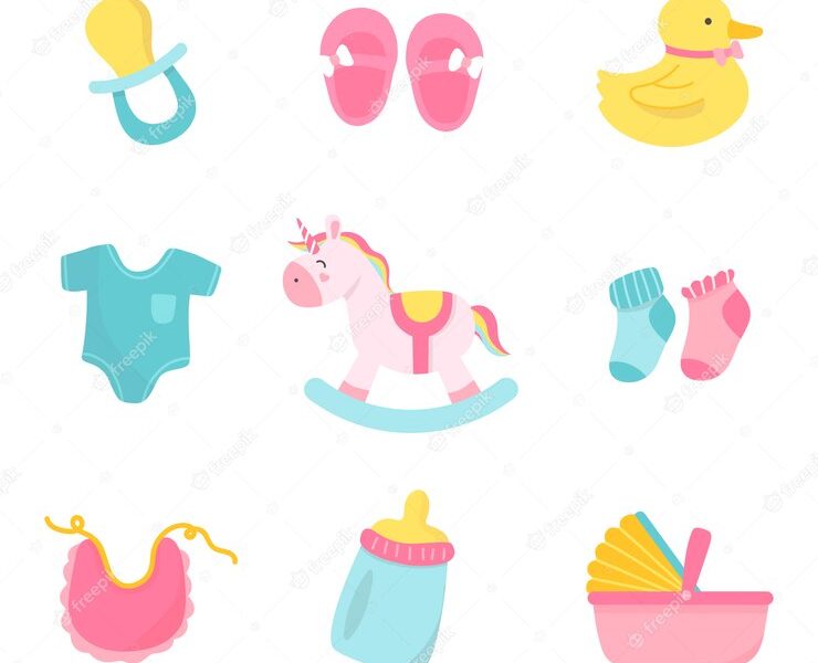 Cute baby nursery decoration Free Vector