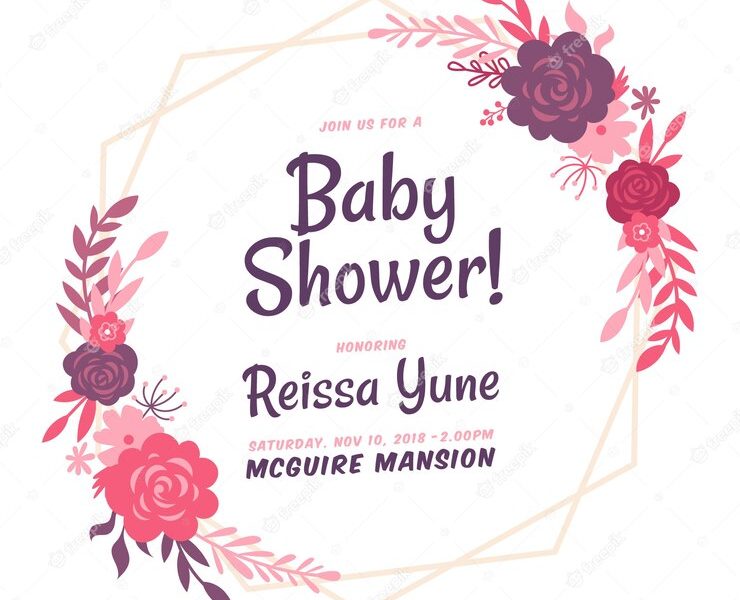 Cute baby shower design Free Vector