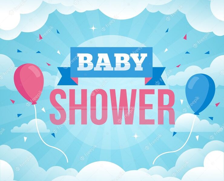 Cute baby shower design Free Vector