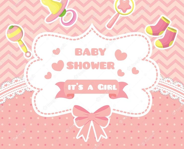 Cute baby shower design Free Vector