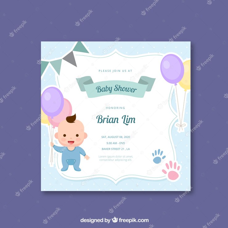 Cute Blue Baby Shower Invitation 23 2147774045