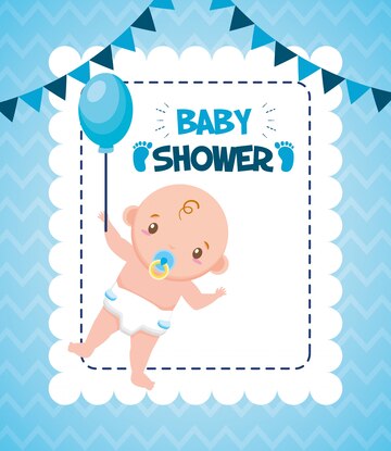 Cute Boy With Balloon Baby Shower Card 24908 60236