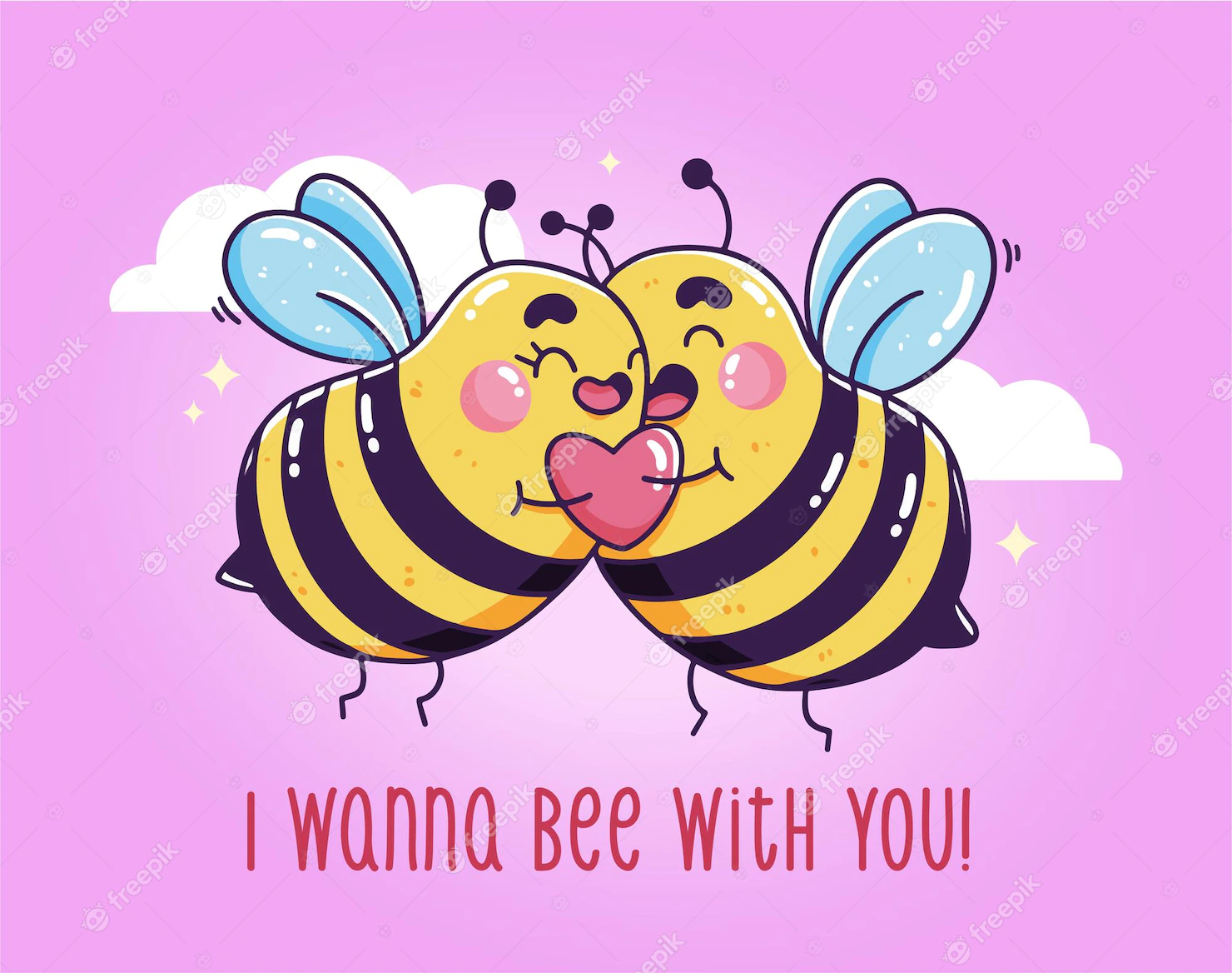 Cute Valentines Day Bees 71767 74