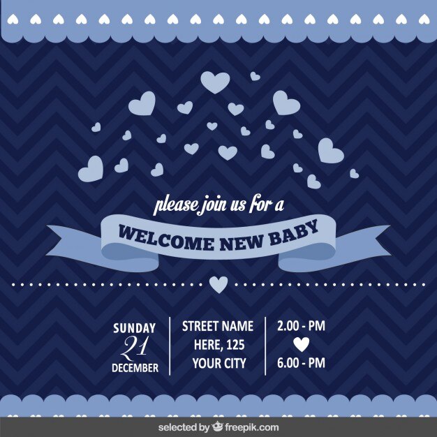 Dark Blue Baby Shower Invitation 1020 404