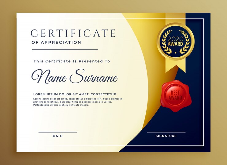 Elegant Certificate Appreciatiom Template Design 1017 17254