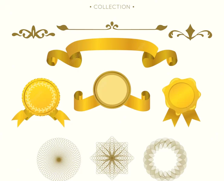 Elegant certificate element collection with flat design Free Vector