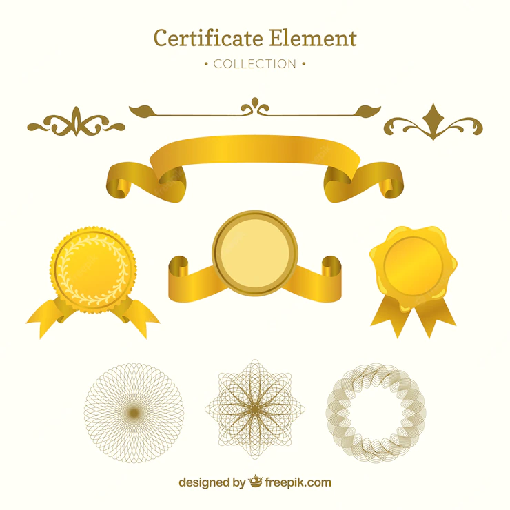 Elegant Certificate Element Collection With Flat Design 23 2147850919
