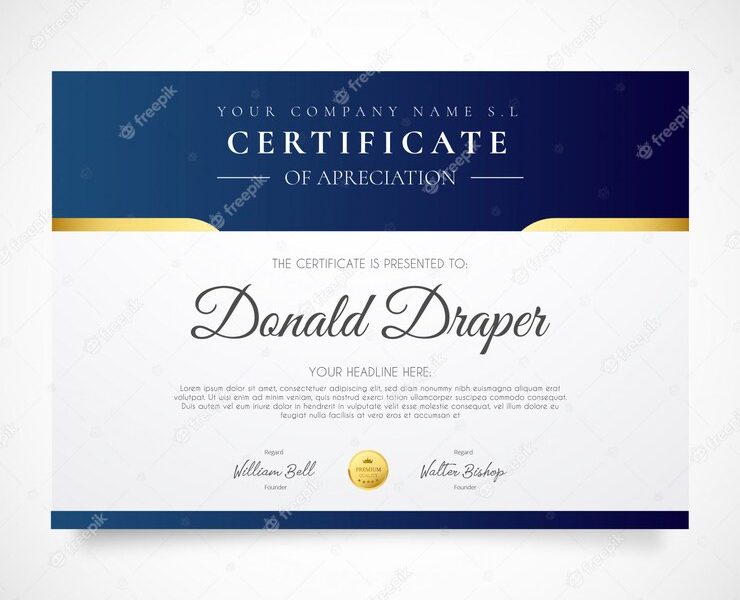 Elegant certificate template Free Vector